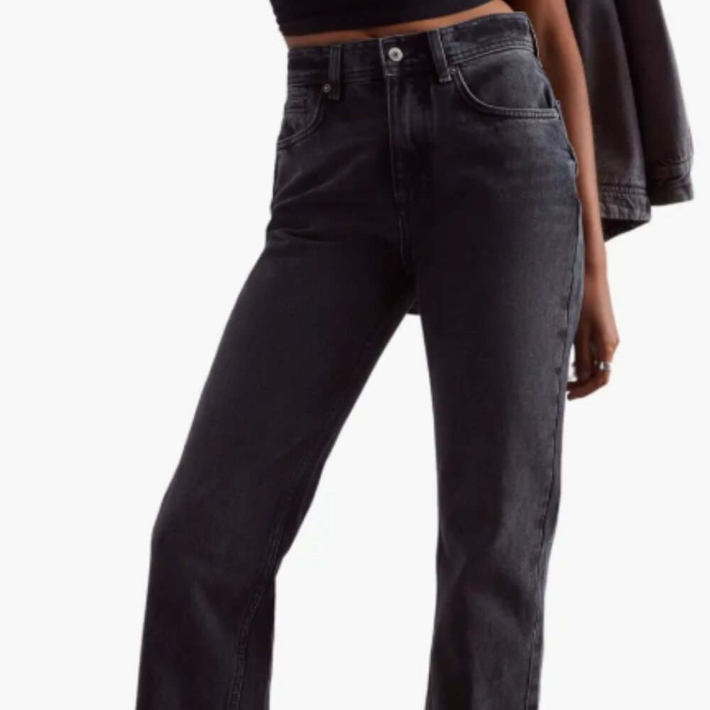 NWT Xena Slim Straight Nonstretch Denim Jeans (Dark Knight/Black, Size 30)